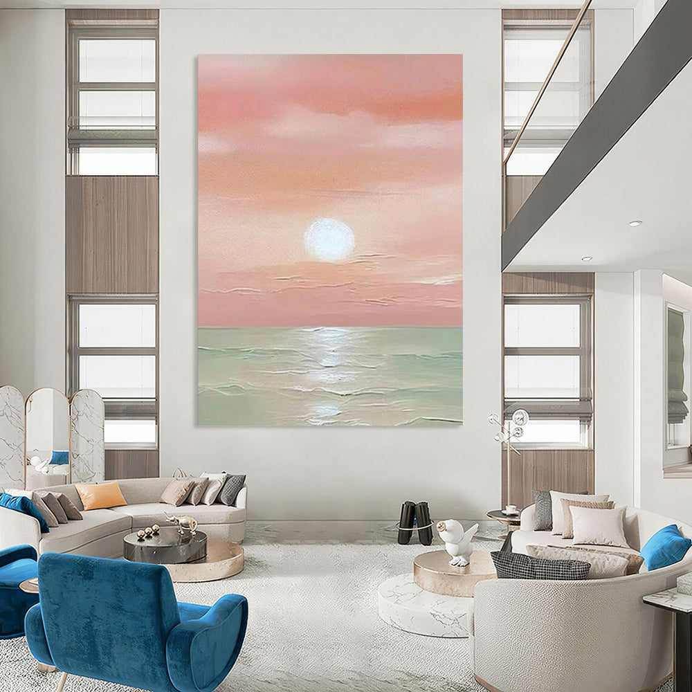 beach evening pink painting design 3